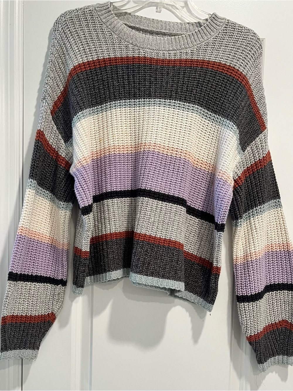 American Eagle Outfitters Multicolored Striped Crewneck Sweater